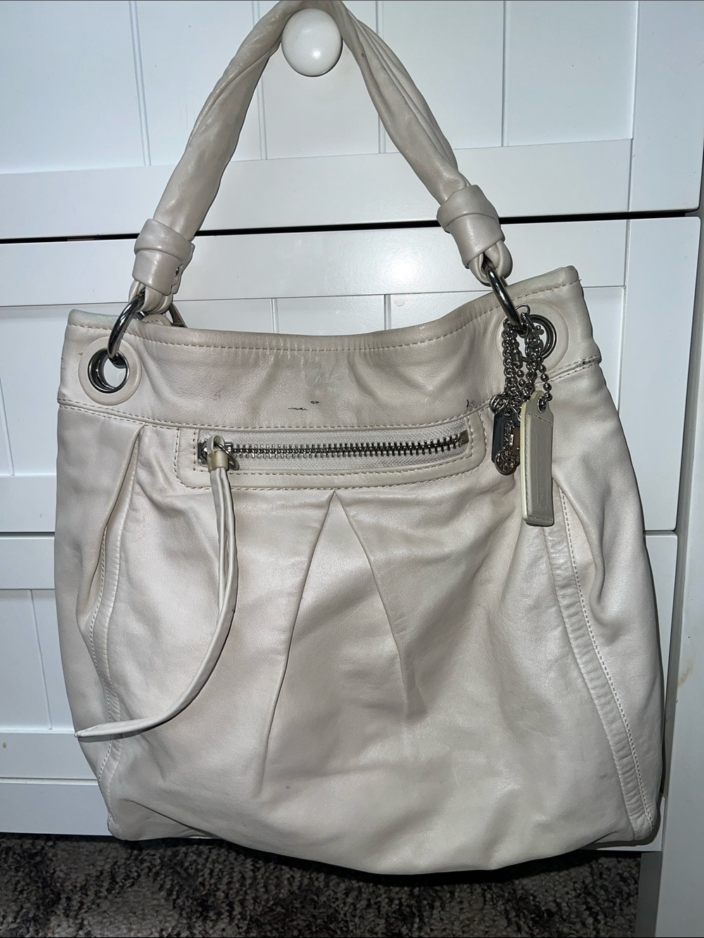 Coach Hobo Bag in Cream With Charms